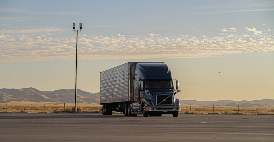 Truck on the desert highway